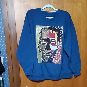 Blue Graphic Men's Sweater